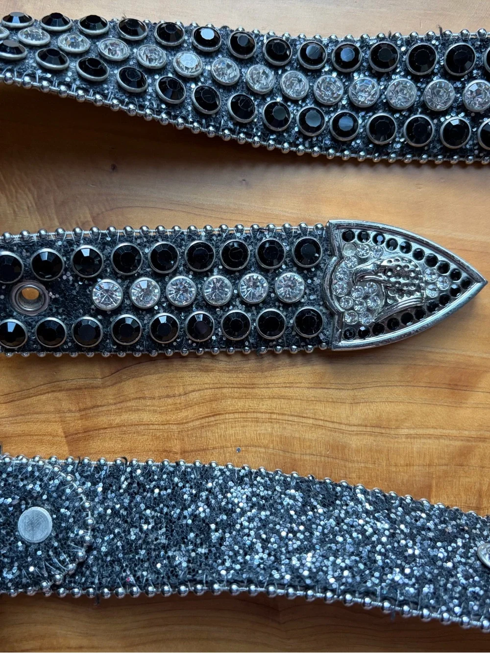 Embellished Black Crystal Men's Western Belt